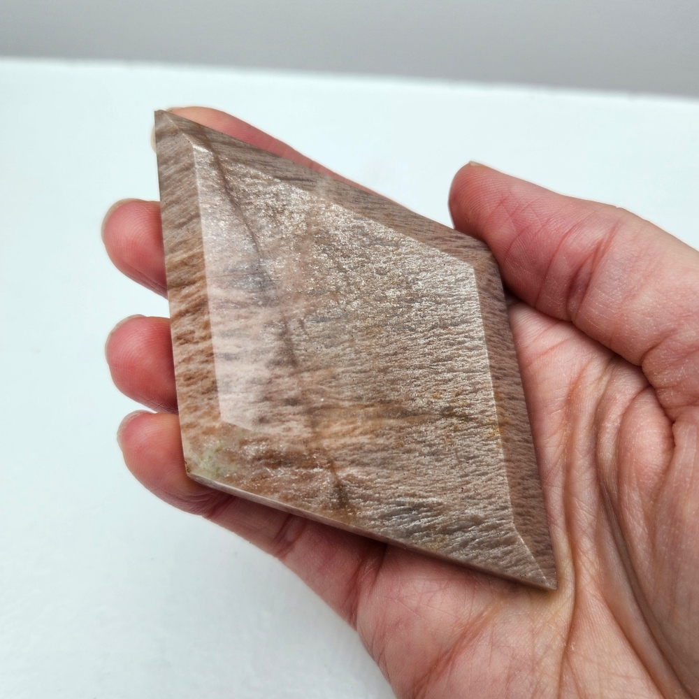 RARE pink amazonite diamond carving with silver stand - crystals gemstone rock - Picture 8 of 12